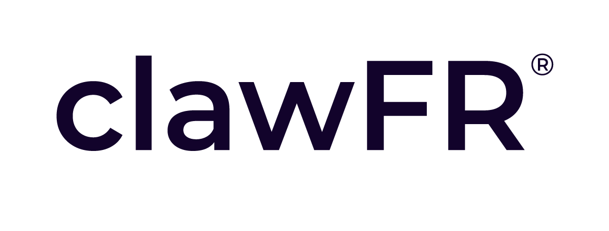 clawFR logo with registered trademark. clawFR is a flat roof solar racking system from PanelClaw