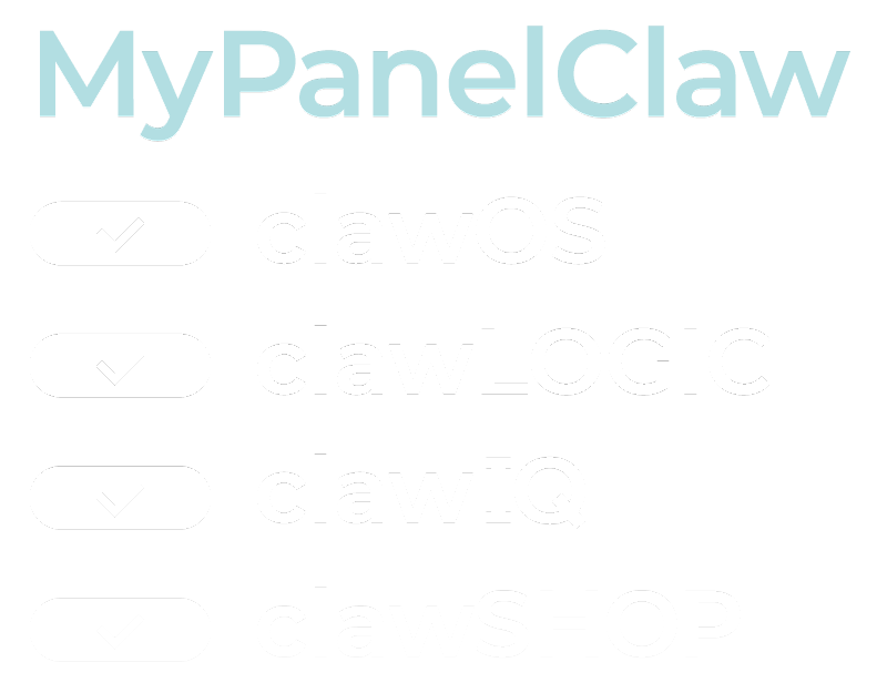 My PanelClaw Features clawOS, clawLOGIC, clawIQ, clawSHOP